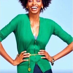 CAbi Banner Green Cardigan Style 5142 Size M